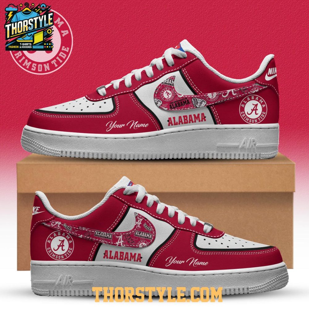 Alabama Crimson Tide Roll Tide Big 12 Ncaa 2025 Personalized Air Force 1 Shoes