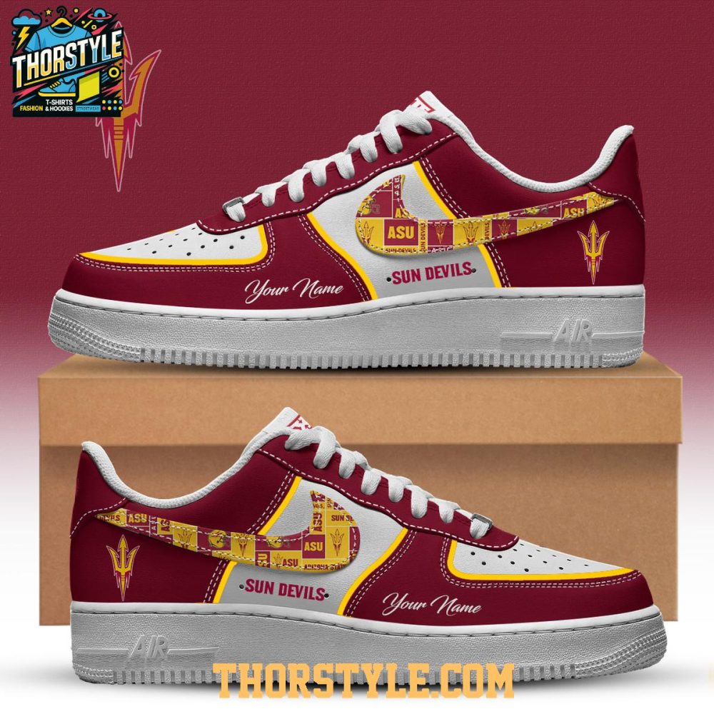 Arizona State Sun Devils Fork 'Em Devils Ncaa 2025 Personalized Air Force 1 Shoes