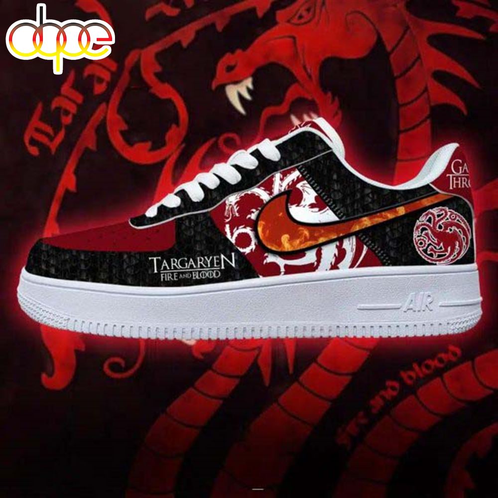 Game Of Thrones Targaryen Fire And Blood Red Air Force 1 Sneaker