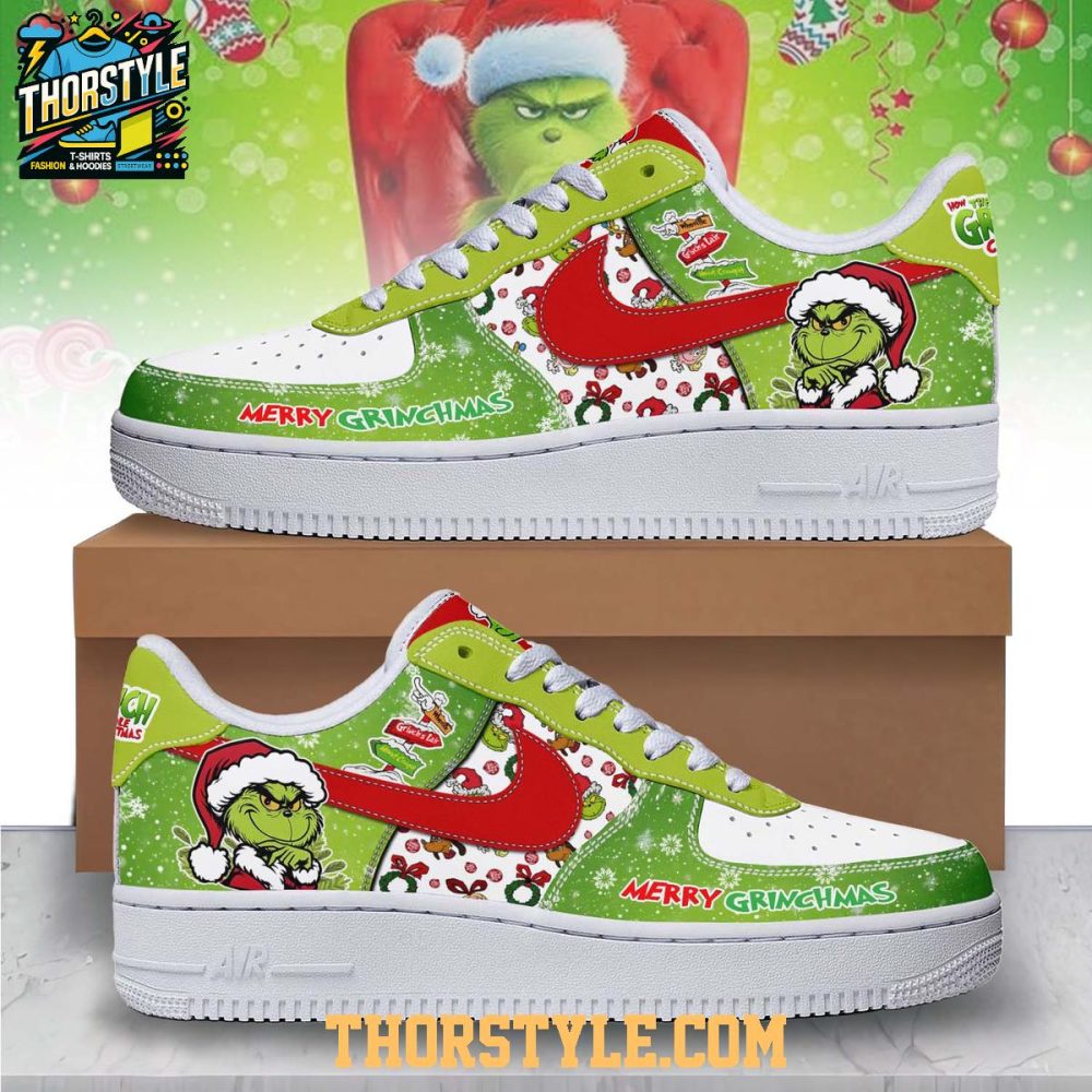 Grinch Steals Our Christmas Again 2025 Personalized Air Force 1 Shoes