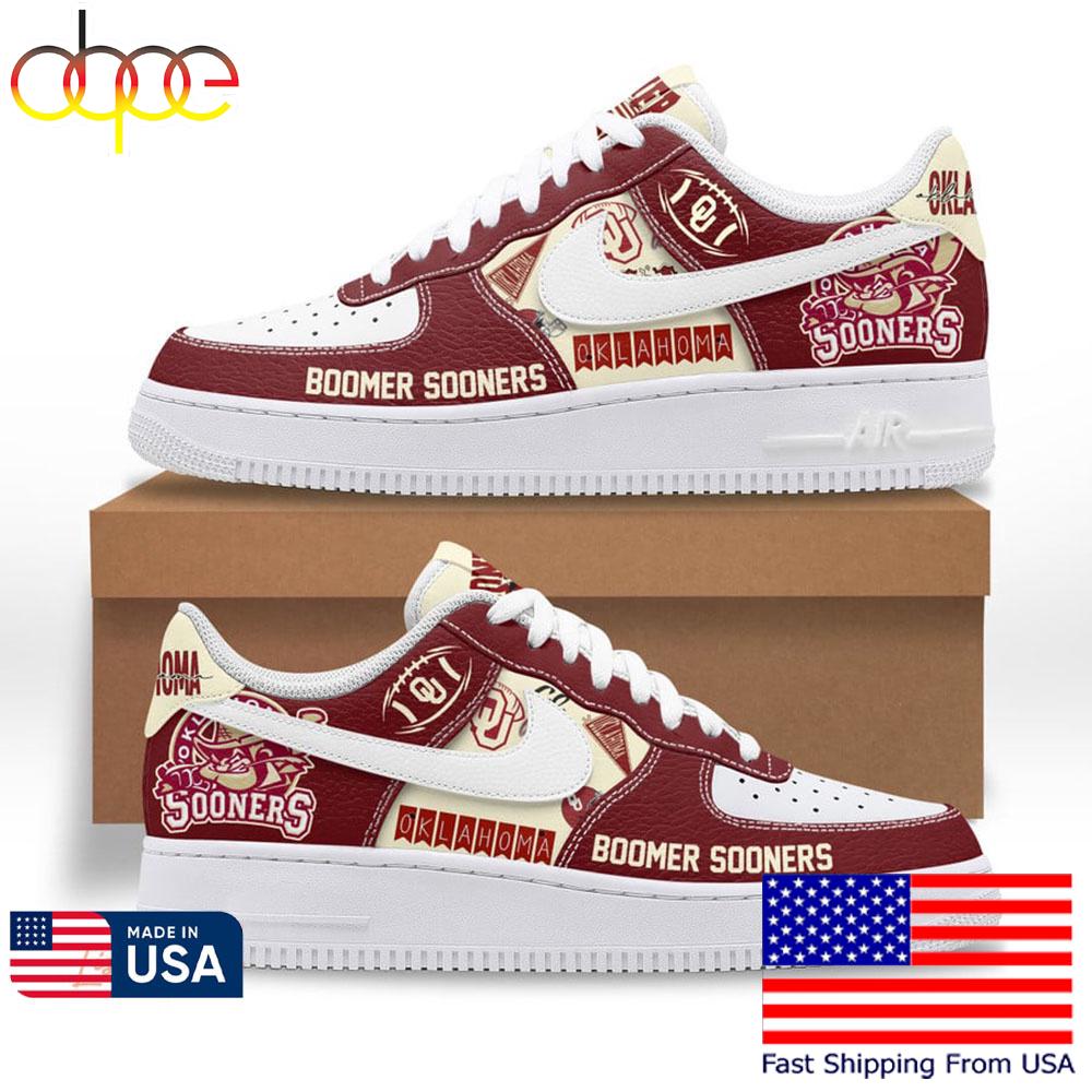Boomer Sooner Oklahoma Logo Air Force 1 Shoes