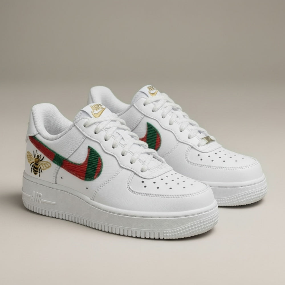 Gucci Bee Custom Printed Nike Air Force 1 Shoes