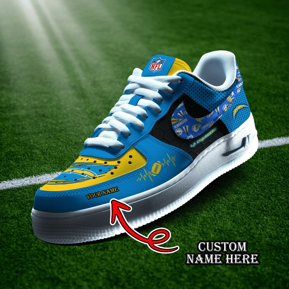 Los Angeles Chargers Personalized Version 5 AF1 Shoes